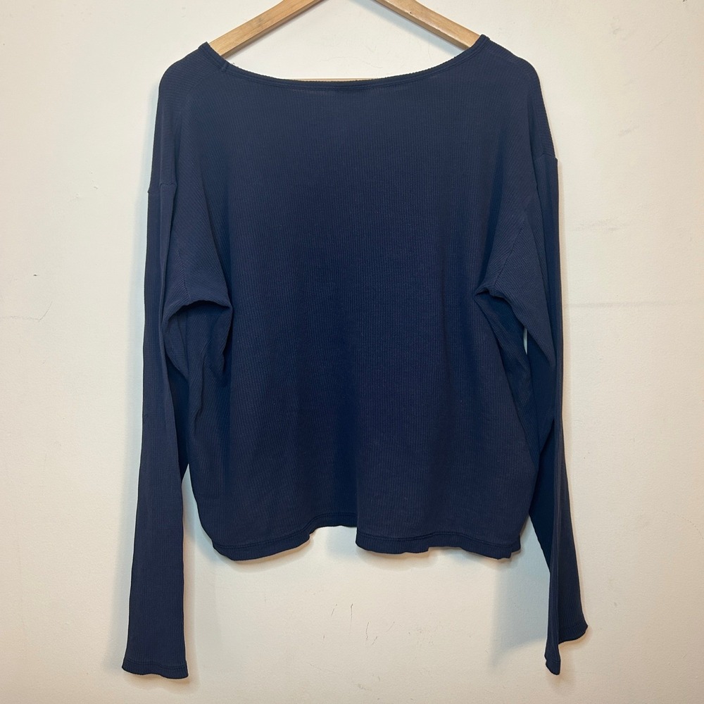 Harley-Davidson R.K. Stratman Waffle Knit Cropped Thermal Top Black XL Good - Picture 2 of 10